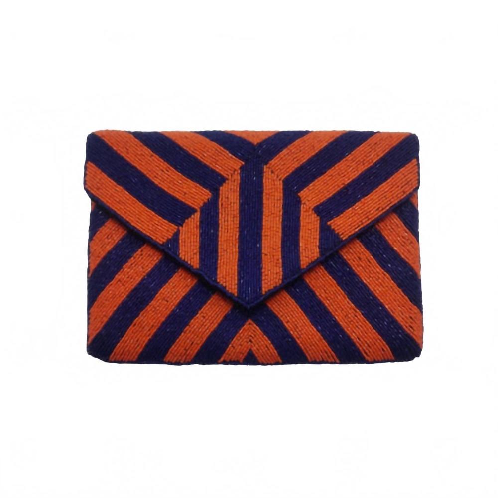 NEW LA CHIC DESIGNS women's take me out to the ball game beaded clutch in orange